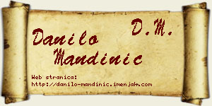 Danilo Mandinić vizit kartica